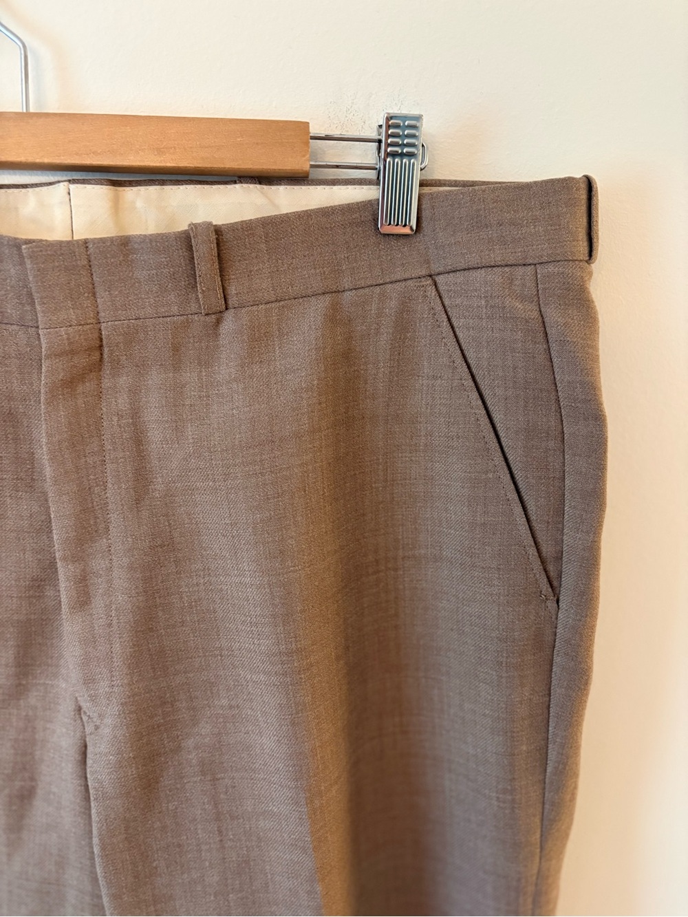 Vintage Wide Leg Brown Wool Trousers by Baycrest Made in Canada Size 18/XXL Fall - Picture 4 of 11